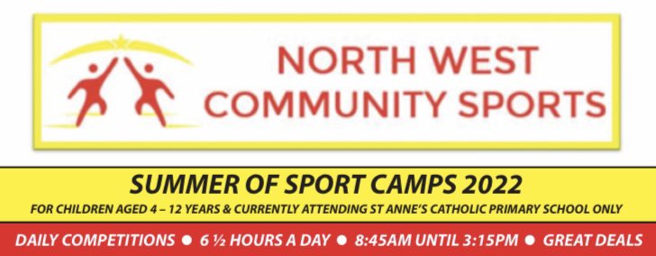NWCS_Official's tweet photo. ☀️🏃SUMMER OF SPORT CAMPS 2022 🏃☀️

🔜 To be announced later today for the pupils of @StAnnesKnowsley, join us this Summer for 4 weeks of fun

👀 Keep your eyes peeled for full details…

#BetterNeverStop https://t.co/hJk47jMQL6