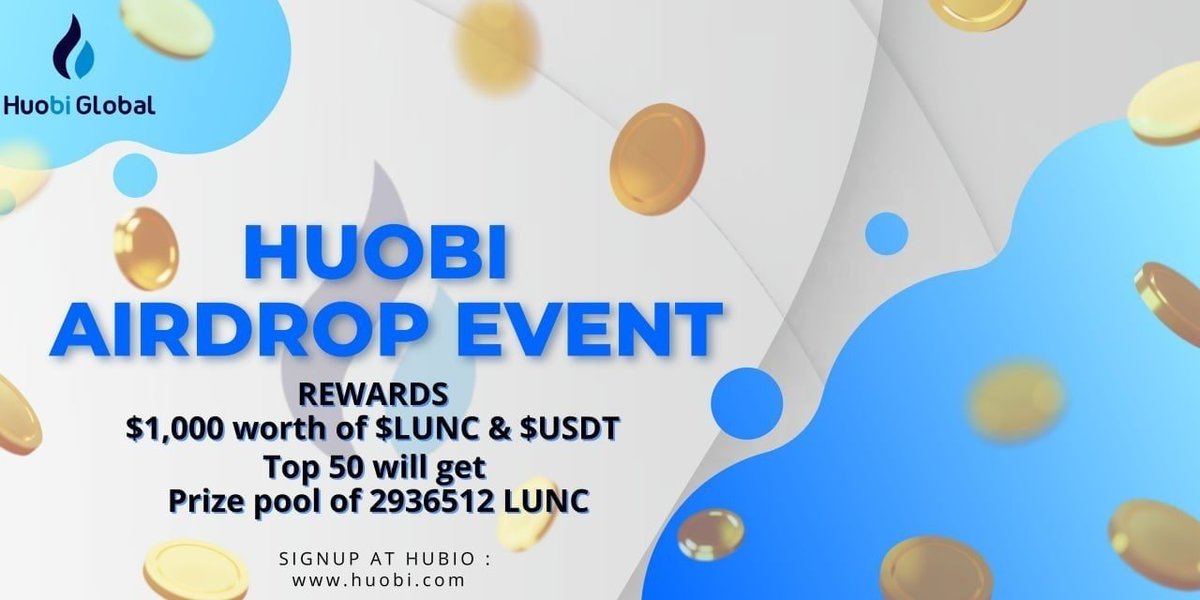 🚀 Airdrop: Huobi
💰 Value: $ 1,000 worth of $LUNC &amp; $USDT Pool
👥 Referral: 2936512 LUNC
📅 End Date: 15th July, 2022
🏦 Distribution Date: 20th July, 2022

Talk with the Telegram Bot
t.me/OfficialHuobiA…

#Airdrop #Airdrops #Giveaway #Crypto