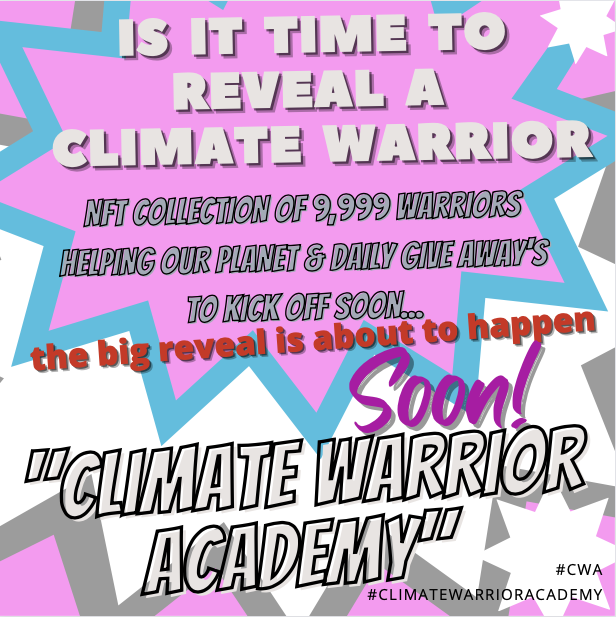c_w_academy's tweet photo. 📢 It's About That Time! 🚨
Is it time to reveal a Climate Warrior?

#CLIMATEWARRIORACADEMY and the bid REVEAL Soon!

😀🚀Please RT and follow @johnfocas for more updates.🌏🚀

#NFTCommunity #NFTProject #CWA #nftreveal https://t.co/jSArqy6Cz5