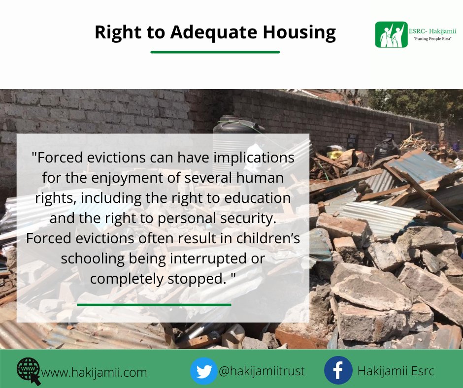 #DYK that; During #forcedevictions,people are frequently harassed or beaten & occasionally even subjected to inhumane treatment or killed. 

Women & girls are particularly vulnerable to violence, including sexual violence, before, during & after an eviction.

#EndforcedEvictions