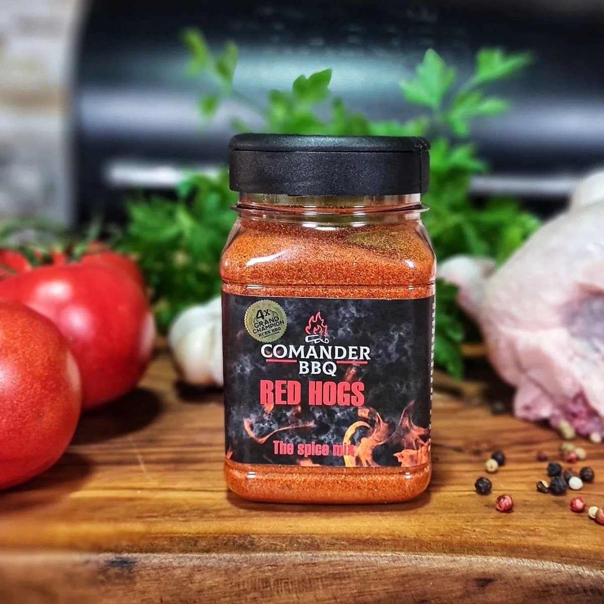 budamazonia's tweet image. A mixture of spices that you will love.
 Special for pork.
 Ingredients: Salt, ground Spicey paprika, granulated garlic, ground black pepper, ground coriander, ground chilies, sodium glutamate 1%.
 #comanderbbqrubs #spiceseasoning #redhogs