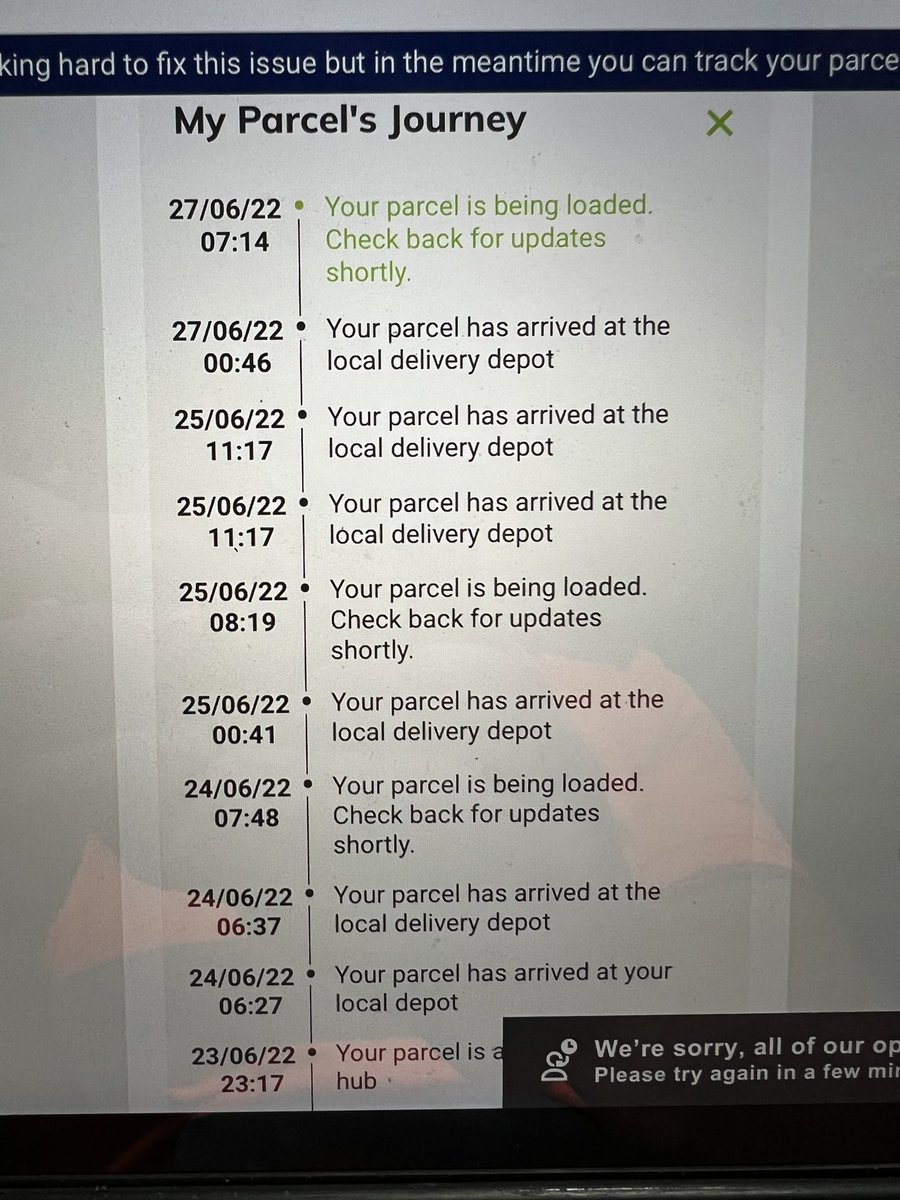 ODodwell9's tweet photo. @YodelOnline paid for an express delivery to have this parcel ready for a birthday today and every day is the same message. No customer support available either- what's going on?! https://t.co/21aQG7lzK3