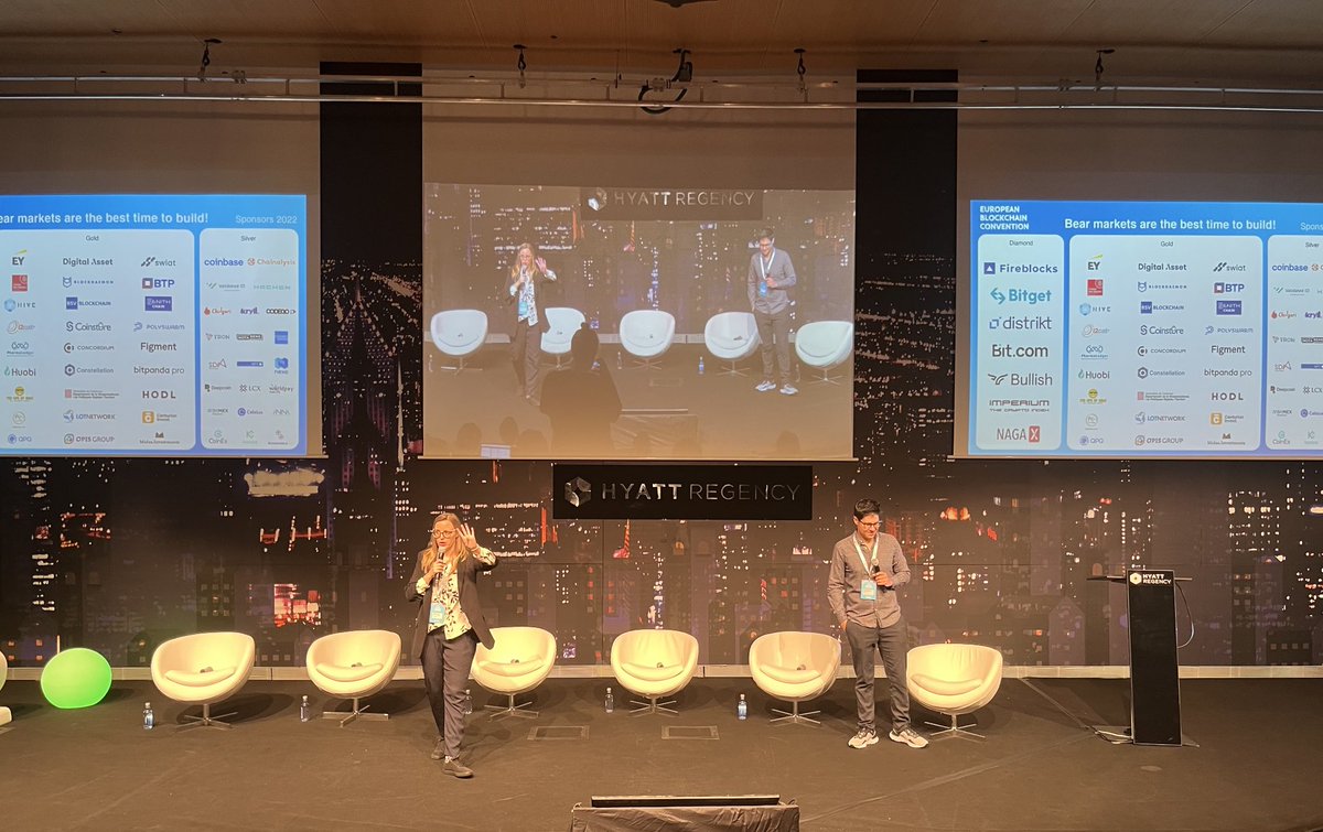 Our co-founders live now on stage giving welcome speech ⁦<a href="/EBlockchainCon/">European Blockchain Convention</a>⁩! ⁦<a href="/Victoria_AGago/">Victoria Gago 🔜 EBC Barcelona</a>⁩ ⁦<a href="/danielsalmeronm/">Dani Salmeron</a>⁩ #EBC22🦄