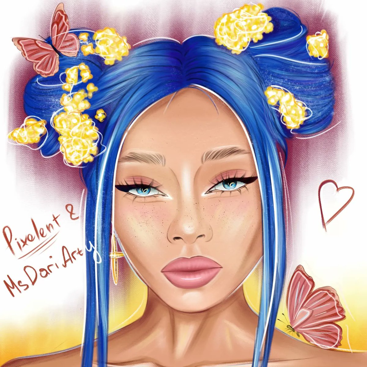 MsDariArty's tweet photo. Good morning, #NFTFam ☀️

I can't choose which is better: art with or without details? 💙
What do you think? https://t.co/7tTUAFe0oH