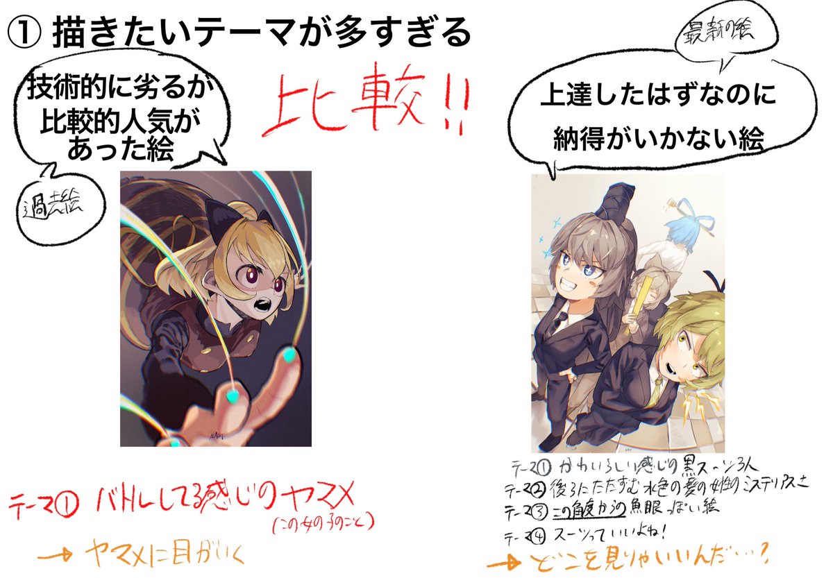 神子たちの絵の反省点です ポイントはテーマの決め方でした さいとうなおき先生 Blastの漫画