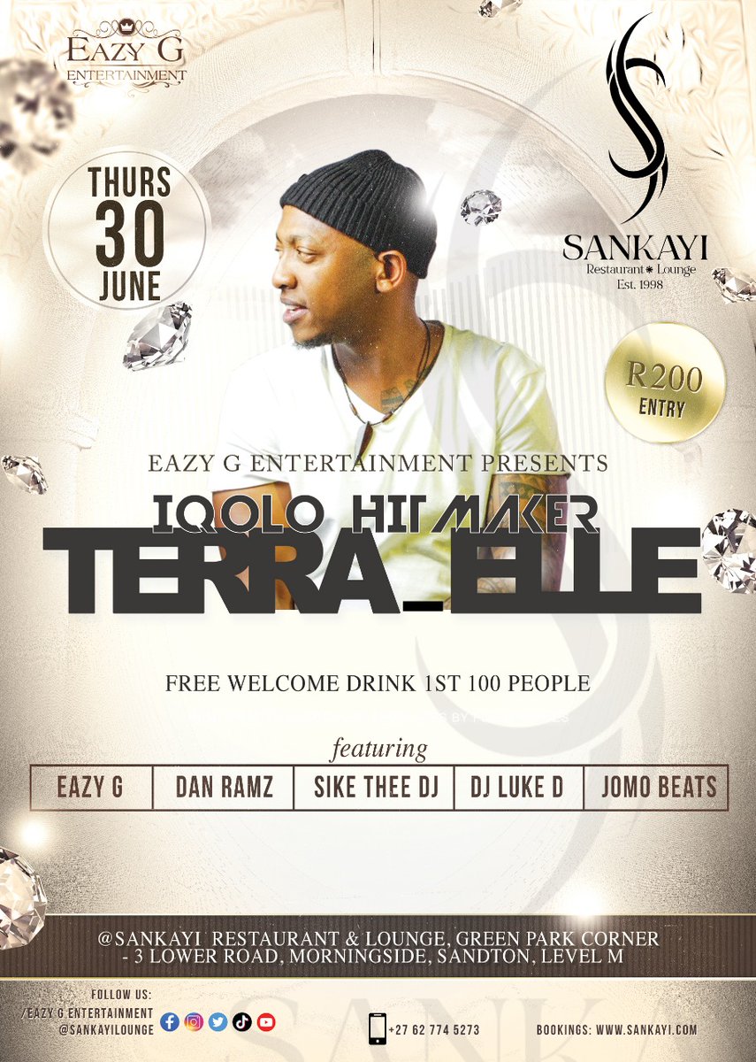 Get ready for the WESTRAND invasion up NORTH

Catch <a href="/Terra_elle/">Terra elle</a> alongside Mzansi's finest djs this Thursday 

Check flyer for details..Walala Wasala 

#iqolo 
#EAZY_G_ENTERTAINMENT