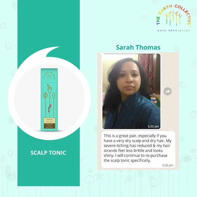 TheEC_Official's tweet photo. Thank you Sarah, for trusting us with your hair care! We’re glad to see the results that you desired &amp; got with the #ScalpTonic. 
Guys, do check out the review to learn how the Scalp Tonic can enhance your regular hair care.

Buy from https://t.co/hGsOrssgLT

#TheEarthCollective https://t.co/ahAEgQfPTf