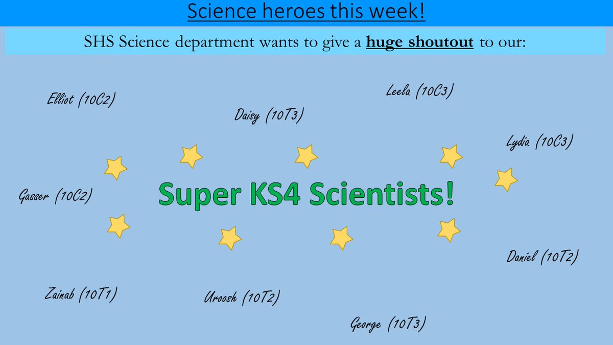 salehighschool's tweet image. ⭐️👩‍🔬 Our #ScienceStars of the week! 🧑‍🔬⭐️