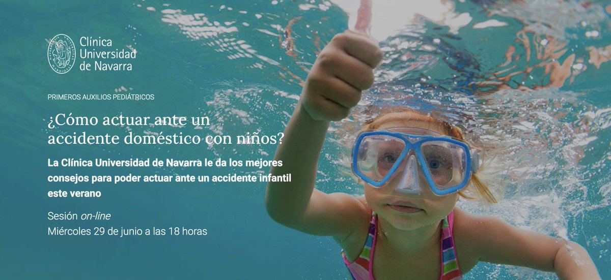 Atragantamientos, accidentes acuáticos, intoxicaciones... ¿Cómo actuar ante un accidente con niños este verano?
Este miércoles 29, a las 18h, los mejores consejos para poder actuar ante un accidente infantil con nuestra pediatra, la Dra. Marta Botrán.
💻 cun.es/sesion-primero…