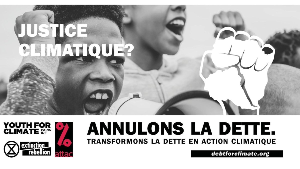 🔴 ACTION EN COURS !

« Annulons la dette pour le climat » A.K.A. "Debt for climate"

En ce moment : Plusieurs dizaines d'activistes de <a href="/attac_fr/">Attac France</a>,  #ExtinctionRebellion  et <a href="/ParisYFC/">Youth For Climate Paris-Ile de France</a> sont rassemblé·e·s pour bloquer le siège parisien du FMI.

#DeudaXClima #DebtForClimate #G7