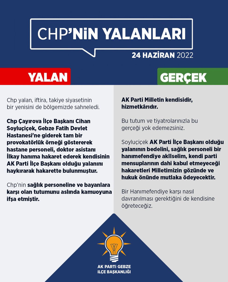 #AKParti #AKPartiGebze #ChpninYalanları