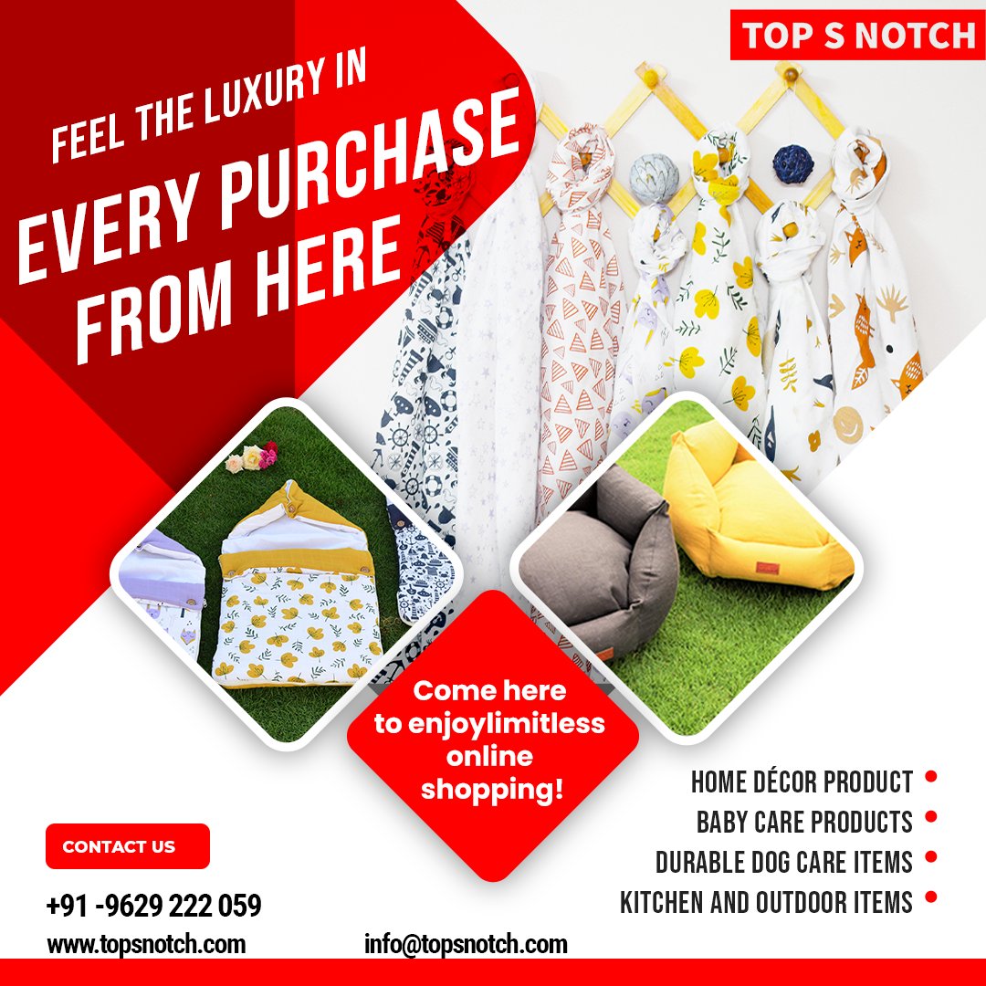 TopSNotch2's tweet photo. Welcome To Top S Notch Online Shopping!

An Indian brand exceeds the expectations since 2017!

Shop Now: https://t.co/rogZNoVrGO
Contact Us: +91 9629222059

#topsnotch #onlinestore #onlineshopping #karur #homedécorproducts #babycareproducts #dogcareitems #kitchenandoutdooritems https://t.co/7cg7DxUYOT