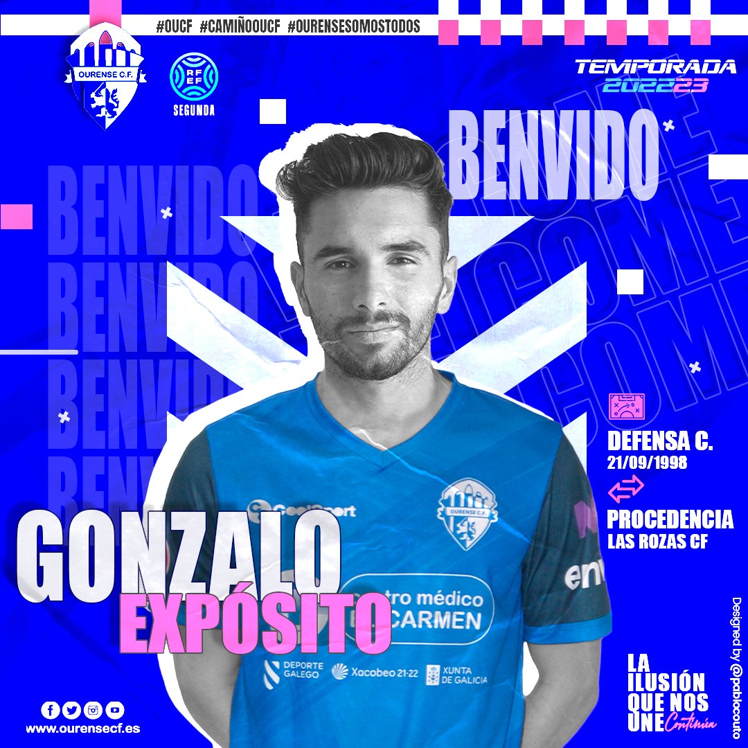 📢 F I C H A X E  #OUCF2223 

Gonzalo Expósito <a href="/gonexposito4/">Gonzalo Exposito</a> joven DF central con experiencia y gran proyección. 

📈 Trayectoria 
🔚 Juv. Real Madrid <a href="/lafabricacrm/">Cantera Real Madrid</a> 
🔚 <a href="/CD_Toledo/">C.D. Toledo 🦅💚⚪️</a>
🔚 <a href="/UDSanse/">U.D. Sanse</a>
🔚 <a href="/CyDLeonesa/">Cultural y Deportiva Leonesa</a>
🔚 <a href="/LasRozas_CF/">Las Rozas CF</a>
✅ <a href="/Ourense_CF/">Ourense CF</a> 

Seguridad <a href="/segurma/">Segurma</a> 
#2RFEF
#CamiñoOUCF