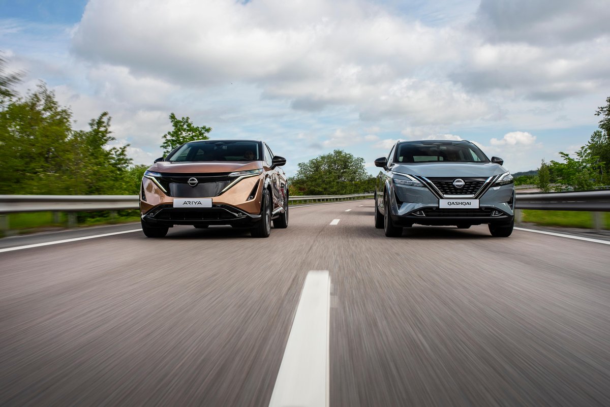 Välkommen till #Stockholm! Today marks a significant step in #Nissan's journey towards a sustainable future. The first open-road media drives in Europe for all-new #NissanQashqai with e-POWER and 100% electric #NissanAriya. The countdown has begun #ElectrifyTheWorld