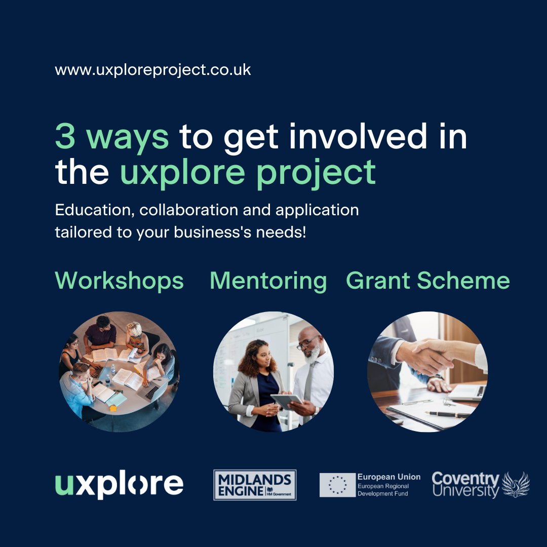 Education, collaboration and application are the 3 core fundamentals of the uxplore project!

📚  Workshops: uxploreproject.co.uk/workshops/

📊  Mentoring: uxploreproject.co.uk/mentoring/

📑  Grants: uxploreproject.co.uk/grants/

Contact our team today!

Inspiring everyone. Connecting everything.