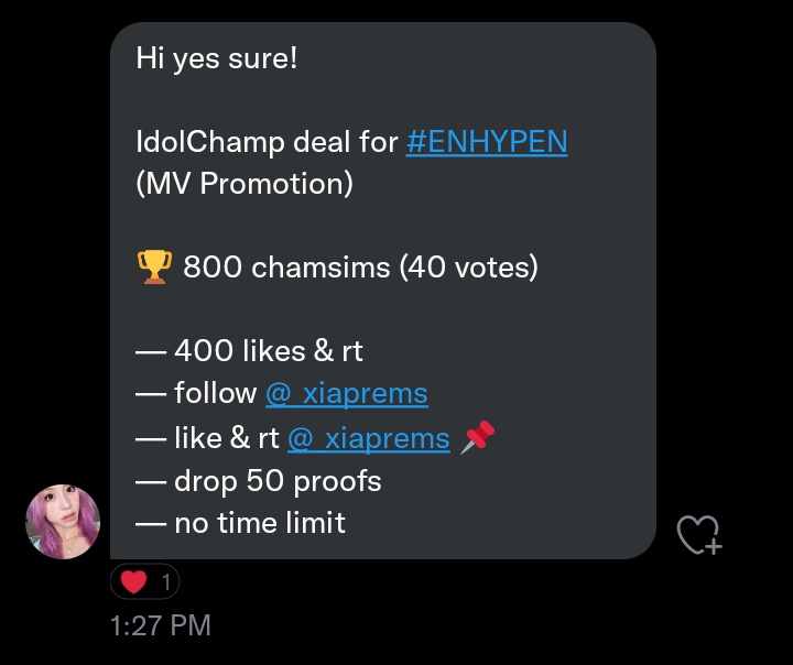 onlyforseonwoo's tweet photo. IdolChamp Deal for #ENHYPEN (MV Promotion)

🏆 800 chamsims (40 votes)

— 400 likes &amp; rt
— follow, like &amp; rt @_xiaprems 📌
— drop 50 proofs
— no time limit

Btw, @ENDASHEDVT is looking for new active members. Kindly send us a message if you're interested. #ENVOOSTERS #ENFuelUp https://t.co/L45WjDKg8R