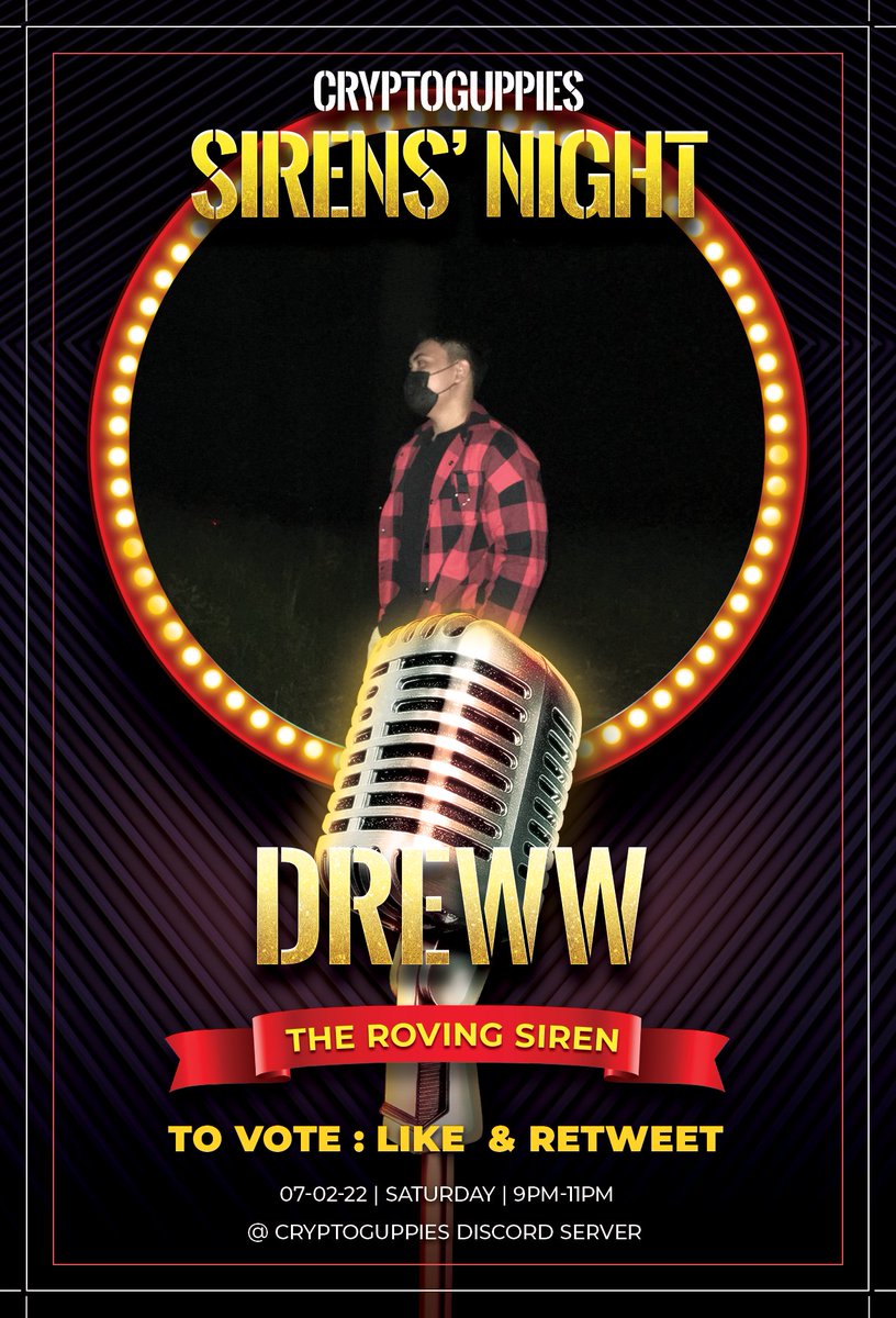 CryptoGuppiesTw's tweet photo. [ CRYPTOGUPPIES ] 

If you want to Vote  Dreww "The Roving Siren"

Twitter : @EneAndres1322

Kindly Like and Retweet! 

Support you Siren for Twitter's Choice award! 

All participants of Twitter's Choice award Winner will get a chance of having free mint and WL spots! https://t.co/dITSUe40Ea