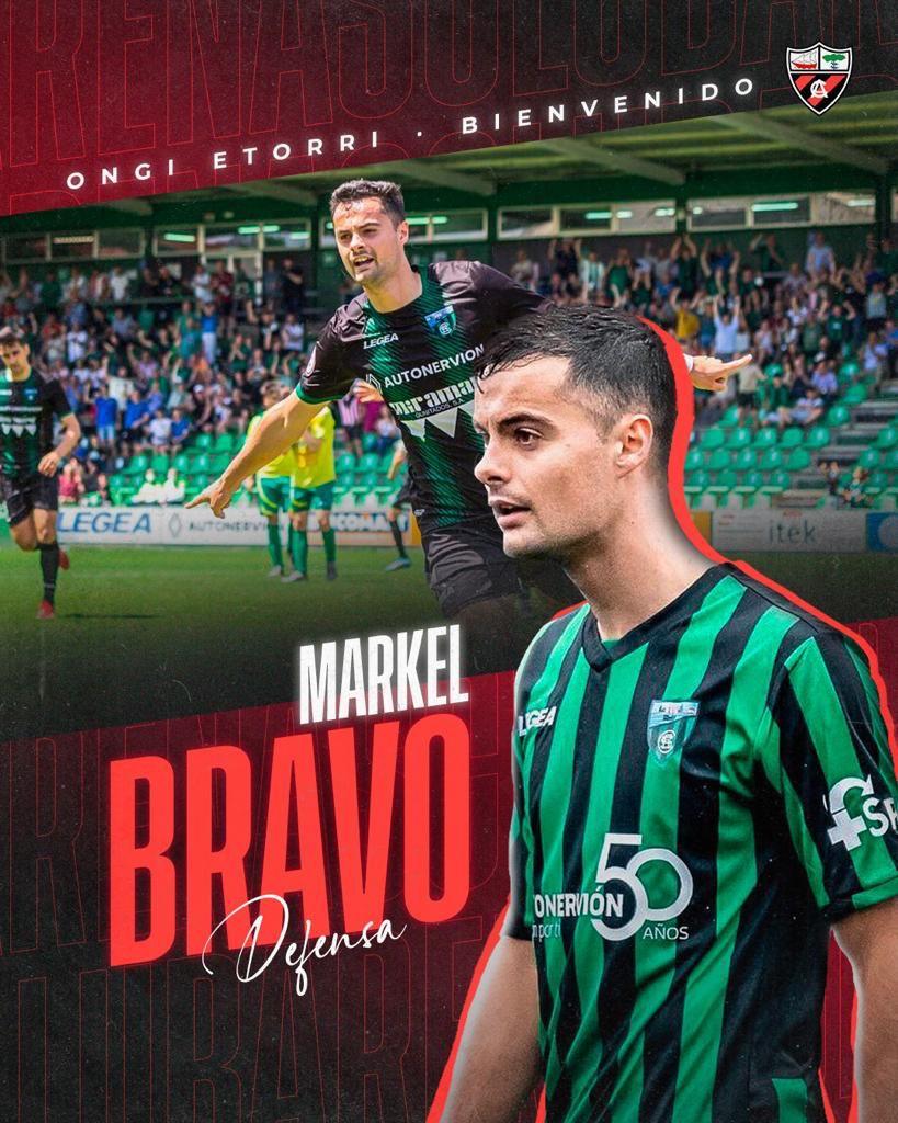 arenas_club1909's tweet photo. FICHAJE: Llega al @arenas_club1909 el defensa @MarkelBravo de 23 años y natural de Urduliz. Las 2 últimas temporadas las jugó en el @SestaoRC y antes en el @AthleticClub juvenil, @deustosd y @UrdulizKT . ONGI ETORRI ETA ZORTE ON !!! https://t.co/Z5XmH1hVEj