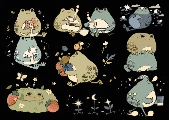 meet garden froggo &amp; cosmic froggo 🌻🐸🌙 