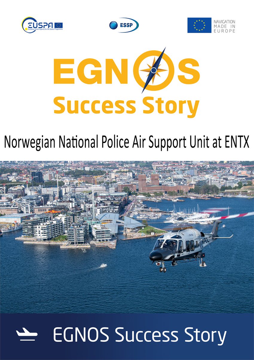 ESSPSAS's tweet photo. Do you know why the Norwegian National Police Air Support Unit uses #EGNOS?🛰️
It enables approaches with Vertical Guidance based on #satellite navigation, without any heliport-specific navaid equipment on the ground
Read more ➡️ https://t.co/v7mqHzwZ9C
#EUSpace #FlyEGNOS https://t.co/f4mz0mdXYq