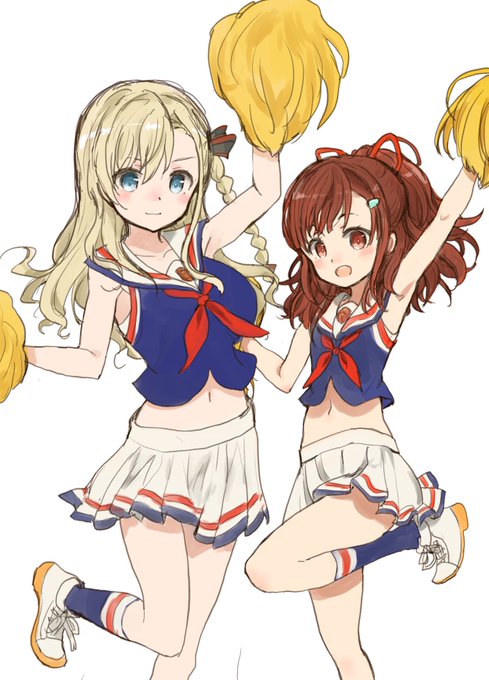 あくしずの #はいふり ピンナップが可愛いのでミーちゃんメイちゃんVer.を。 