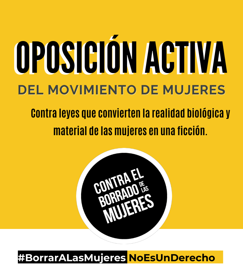 ContraBorrado's tweet photo. 📢Llamamos al movimiento de mujeres a ejercer una oposición activa a leyes que convierten la realidad biológica y material de las mujeres en una simple ficción. 

#BorrarALasMujeresNoEsUnDerecho
#SexoNoEsGenero
#ContraElBorradoDeLasMujeres https://t.co/FALFe0irxU