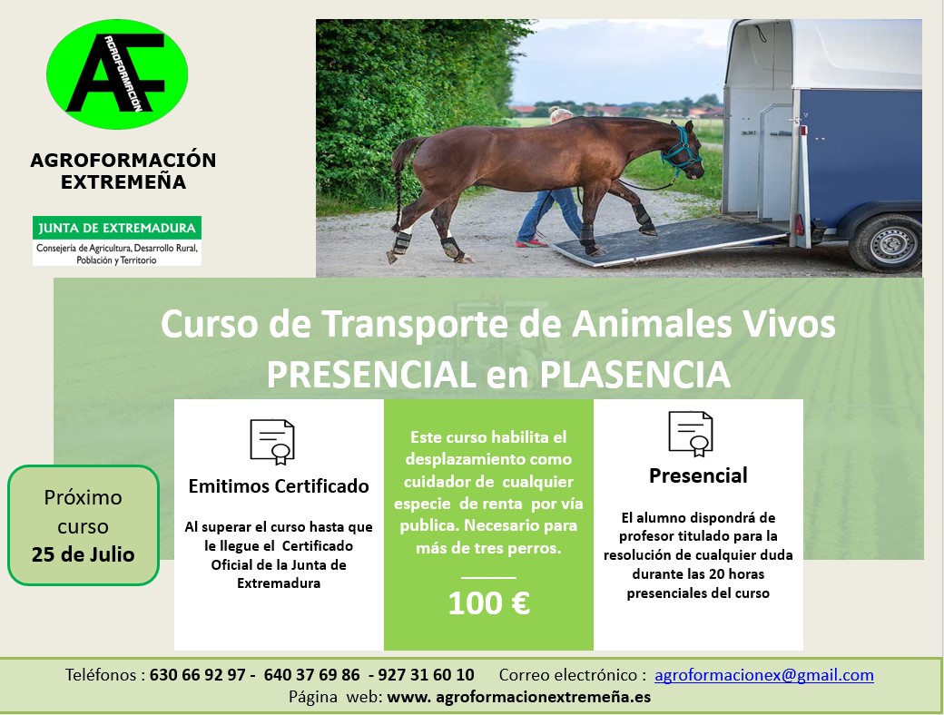 ExtremenaL's tweet photo. Curso para el transporte de animales vivos en Plasencia, con fecha de inicio 25 de Julio. https://t.co/uq1zkRDbkU