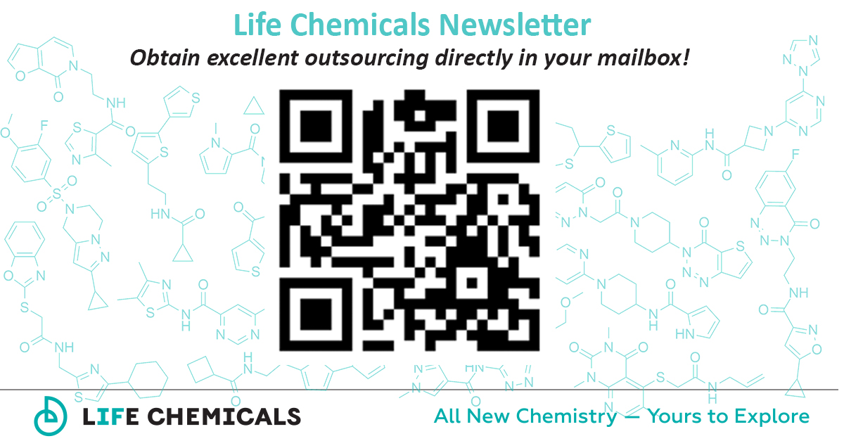 Life_Chemicals's tweet photo. Sign up for the latest news from Life Chemicals!
Our most fresh #ScreeningCompounds &amp; #BuildingBlocks directly in your mailbox!

👉https://t.co/W9mVFob8qD
#DrugDiscovery #MedicinalChemistry #OrgSynthesis https://t.co/iYZY7nrhcK