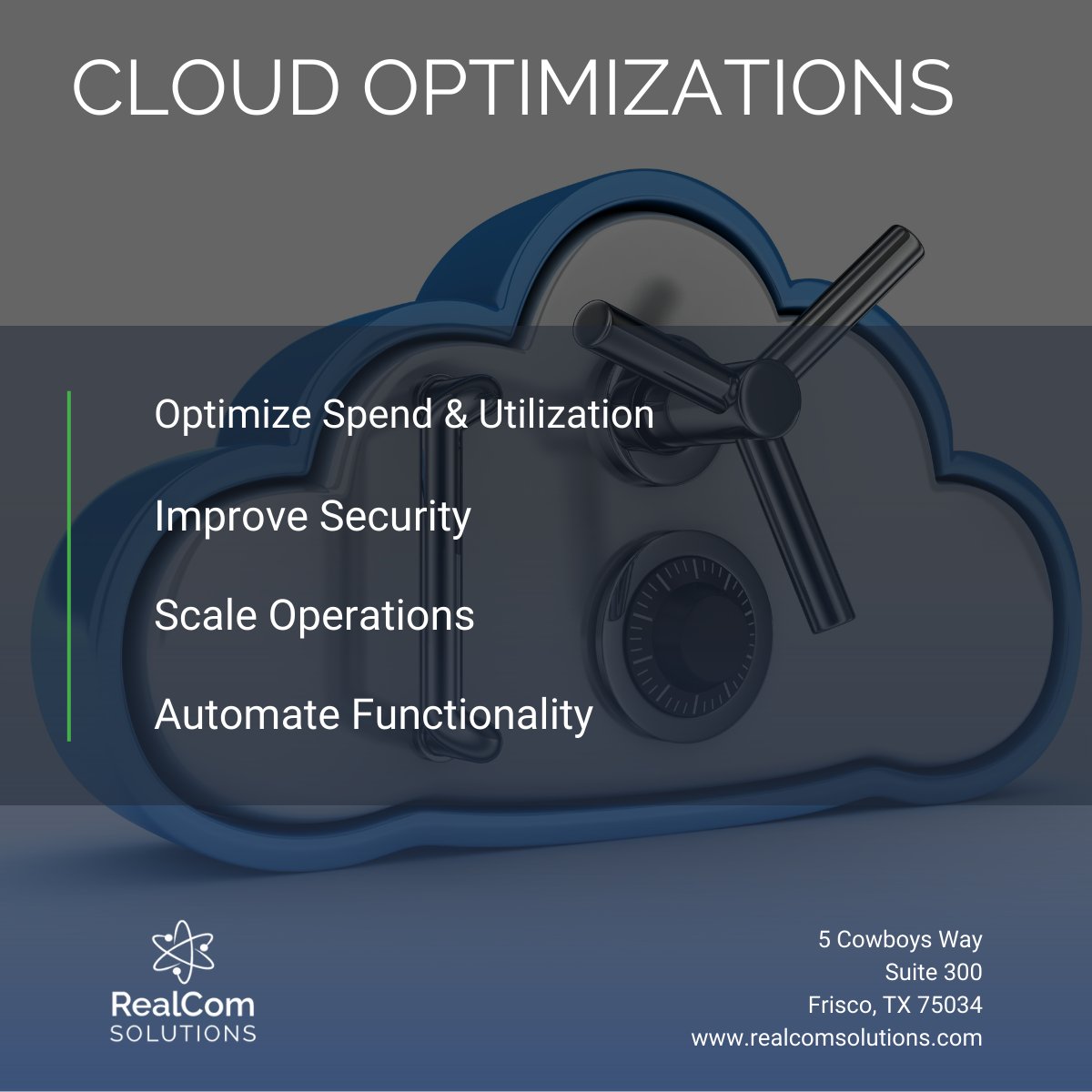 Don't compromise #security when it comes to managing the #cost of #cloud #solutions. Our team of #experts will #optimize existing services, #analyze spend and guide you through start to finish so you feel confident with your organization's #cloud #solutions, #security and #spend.