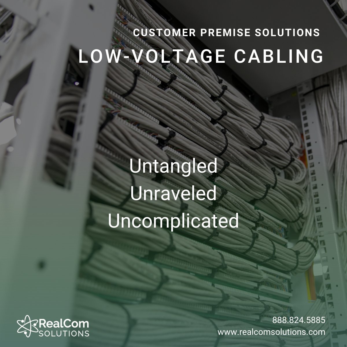 Is your organization expanding office space? Adding network capability? Or just need to replace old cabling? Avoid a DIY headache, let our experienced technicians and certified installers make the job a simple one. #infrastructure #lowvoltage #cablingsolutions