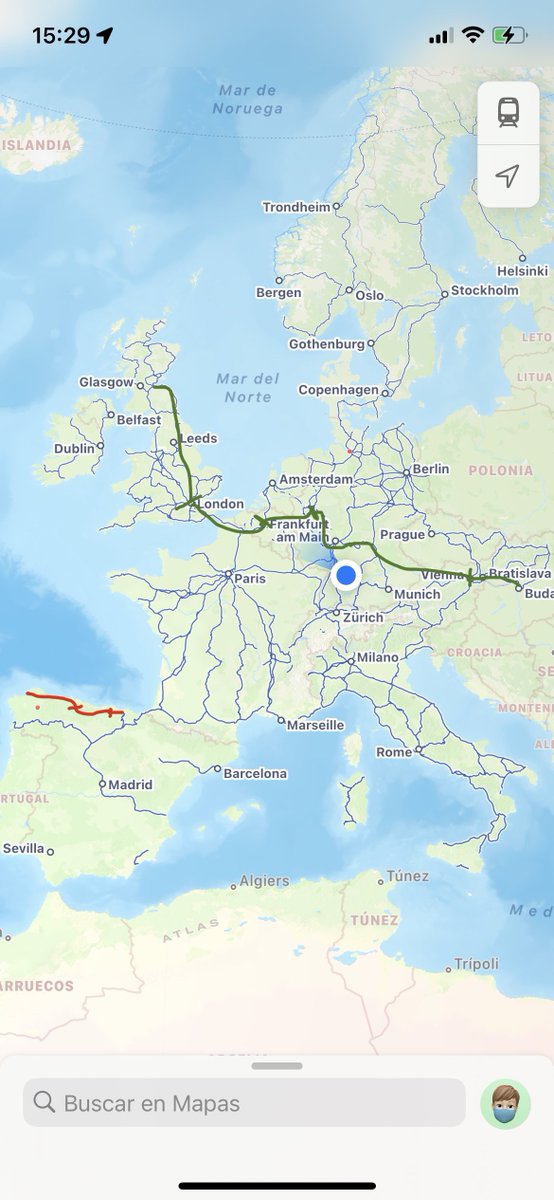 dato de renfe-shaming de hoy: se tarda más, tanto de viaje como de tiempo de trasbordo, en ir en tren de Ferrol a Bilbao que de Edinburgo a Budapest (que solo necesita 1 trasbordo más)