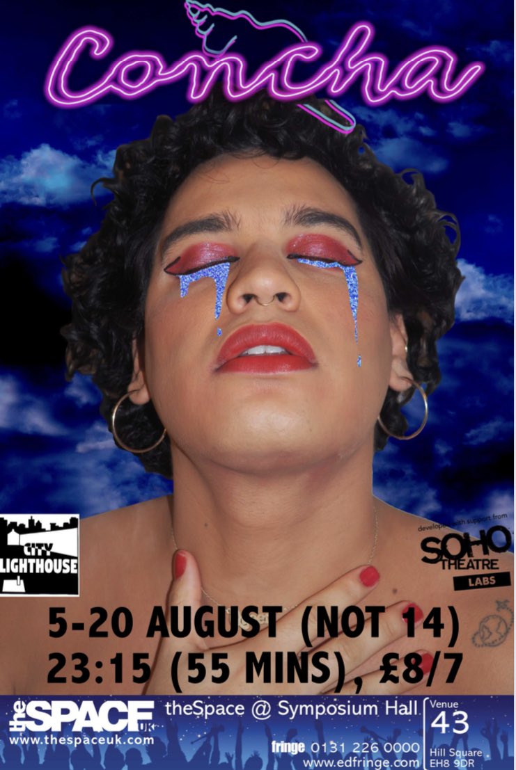 CONCHA is coming to #EdFringe2022 at @theSpaceUK Symposium Hall from the 5-20 Aug. 
Don’t miss this fantastic queer play centring a non-binary Latinx person 💋✨ 
 
Tix here: tickets.edfringe.com/whats-on/concha