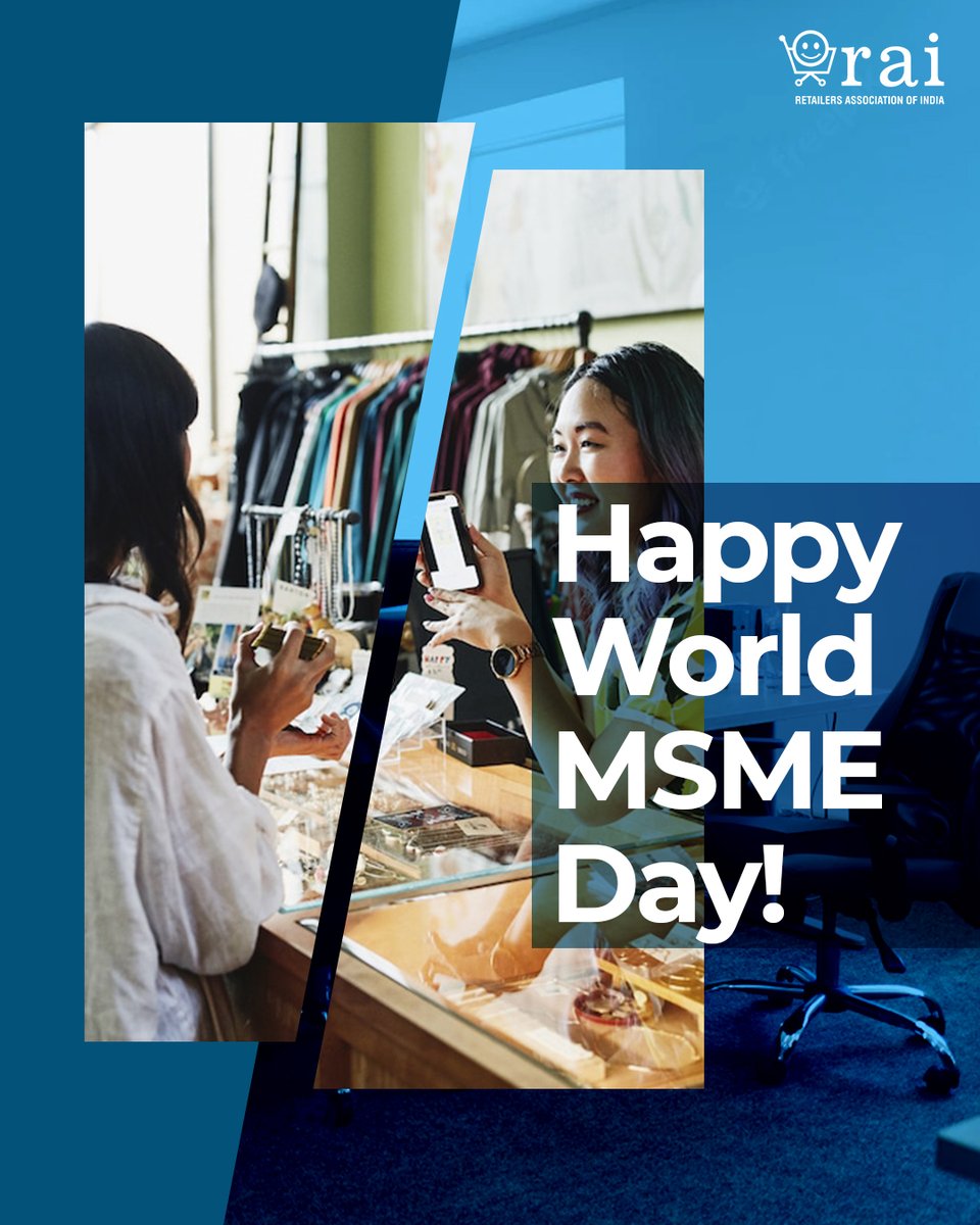 1/2 Team Rai wishes all MSME retailers a very Happy World MSME Day!

MSME retailers impact every citizen of India &amp; so the Government broadened the definition of Micro, Small, and Medium Enterprises (MSME) to include retailers and wholesale traders, making priority sector..