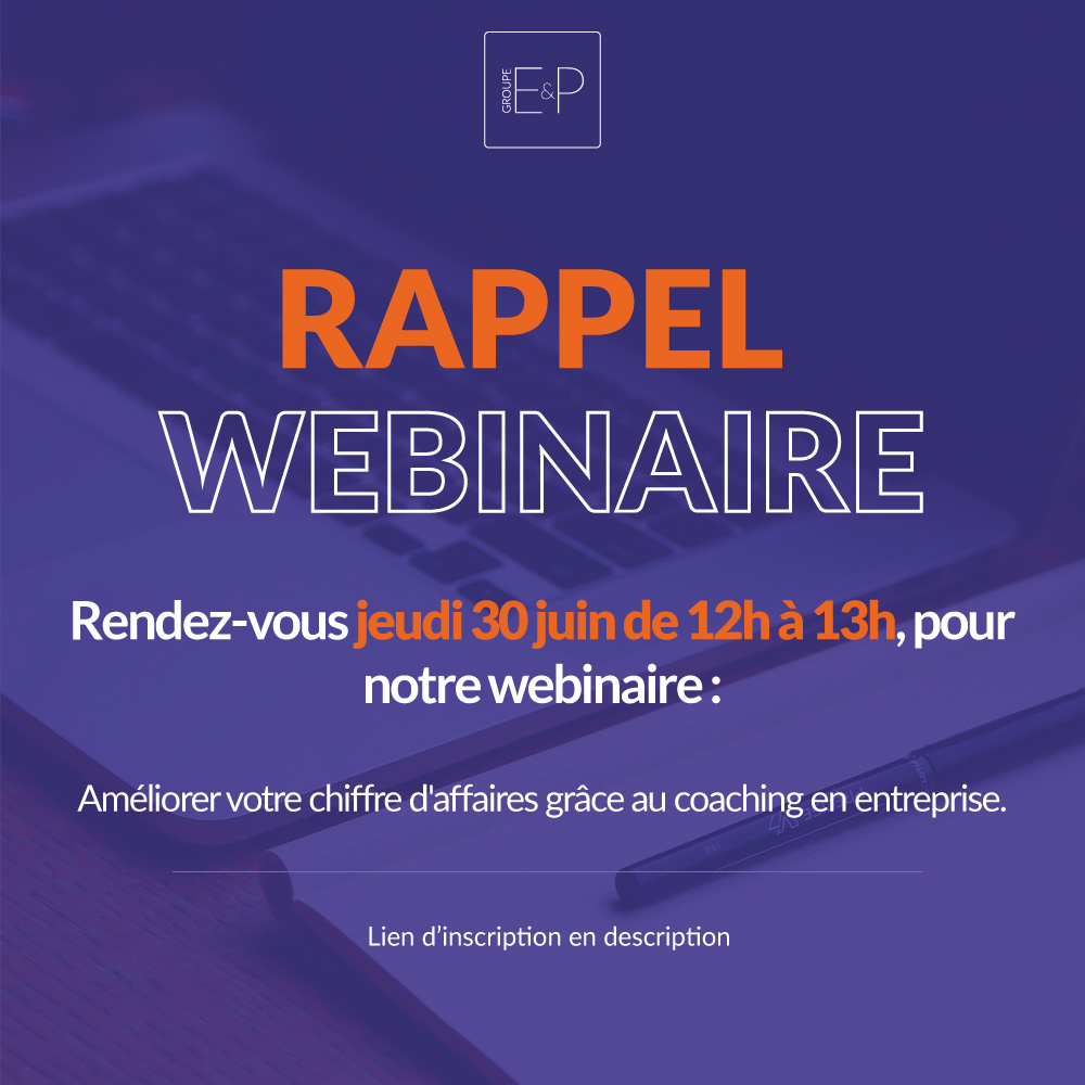 N'oubliez pas de vous inscrire à notre prochain webinaire « Améliorer votre chiffre d'affaires avec le coaching en entreprise » qui aura lieu :
jeudi 30 juin 2022 de 12h à 13h ! 😉

👨‍💻 Inscrivez-vous ici : us02web.zoom.us/webinar/regist…