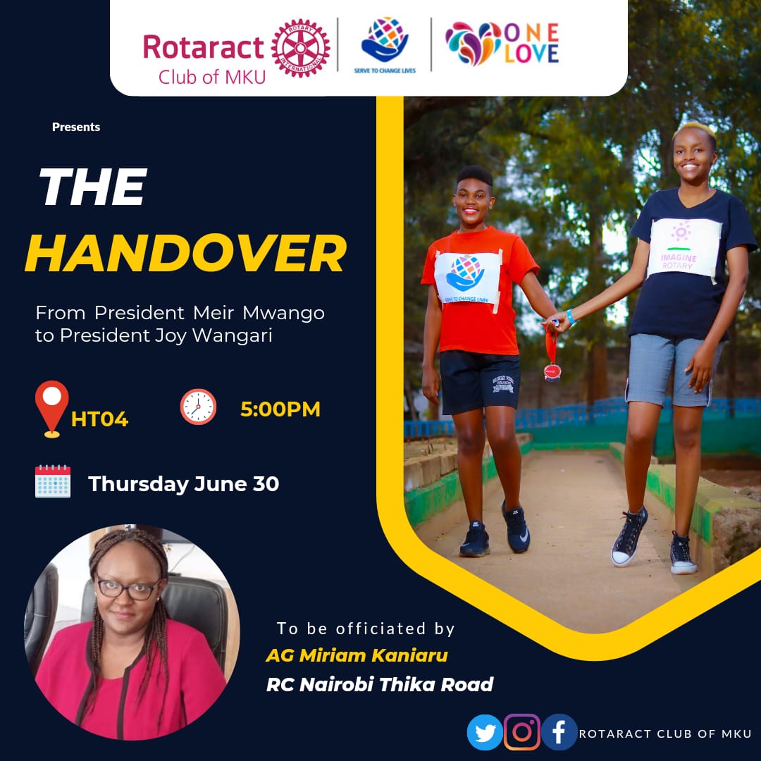 mkurotary's tweet photo. Join us this Thursday to congratulate the most beautiful women we know and love🎉, Meir for finishing her race and Joy as she begins hers. They really do put the bold in beautiful 👸✨👑
#thehandover
#servetochangelives https://t.co/UcFRueovdm