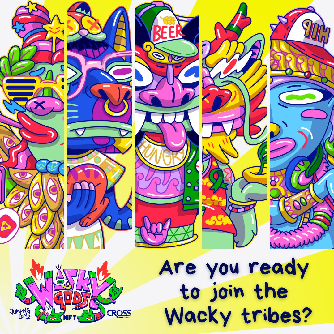 WackyGods's tweet photo. What do the #WackyGods think of our current culture?

They have their own take on things &amp; if you listen to them, it's time for a change.

Be with them here: https://t.co/b46bOVT5EW

#holygang #wackies #wackytribe #nft #nftcollection #NFTCommunity #NFTNYC #nftart #NFTProject https://t.co/vJAKUccl2Z