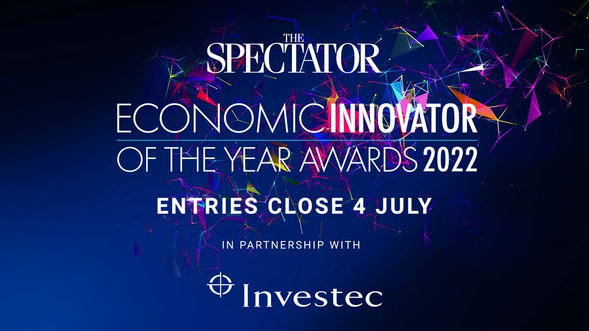 Nominations for The Spectator's Economic Innovator of the Year Awards close on July 4th. Innovation matters now more than ever, make sure you apply before the deadline on Monday. 

In partnership with <a href="/Investec/">Investec</a> 
 
Enter at spectator.co.uk/innovator