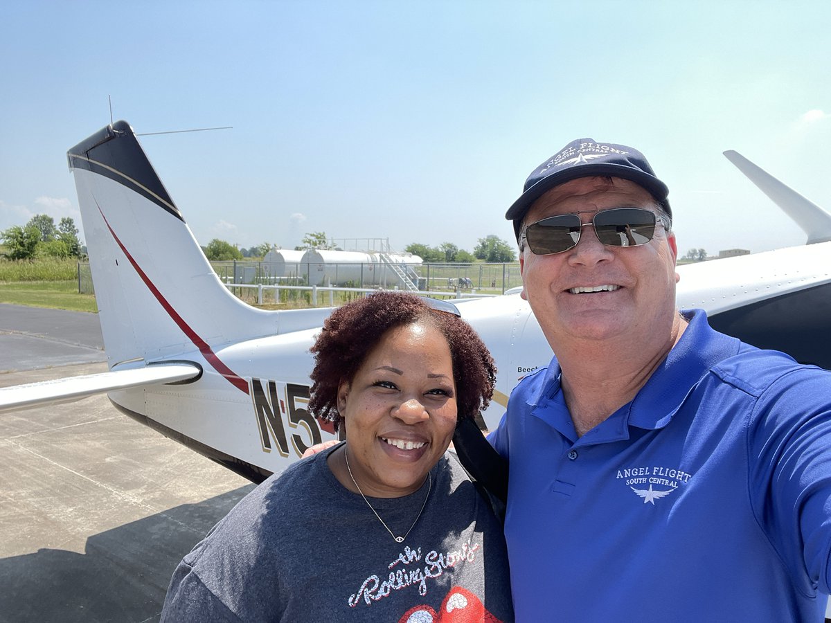 AngelFlightSC's tweet image. Adrianne has been flying with Angel Flight pilots for almost two years! Thank you to Louisiana Wing Leader Leonard for helping her get to her appointment in San Antonio.