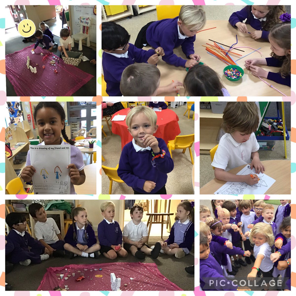 TheTrinityL5's tweet photo. Reception enjoying our topic on โFriends.โ We set up a collective worship and shared who is special to us and why. We also drew pictures of our friends and made friendship bracelets ๐ญ๐ฌ #trinityeyfs https://t.co/IedWTI7yoP