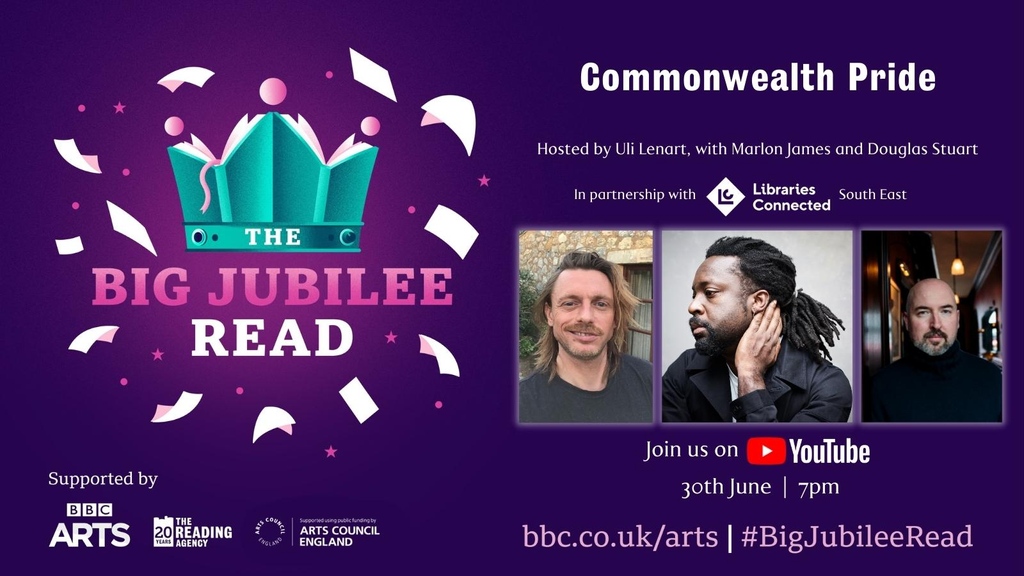 The Reading Agency (@readingagency) on Twitter photo Celebrate #PrideMonth with Commonwealth Pride, a #BigJubileeRead Event presented by <a href="/readingagency/">The Reading Agency</a> and <a href="/libsconnected/">Libraries Connected</a>. <a href="/Uli_Lenart/">Uli</a> talks to <a href="/MarlonJames5/">Marlon James</a> and <a href="/Doug_D_Stuart/">Douglas Stuart</a> about writing from an LGBT+ perspective.
🏳️🌈 Watch on YouTube from 30 June, 7pm. l8r.it/8768. Celebrate #PrideMonth with Commonwealth Pride, a #BigJubileeRead Event presented by <a href="/readingagency/">The Reading Agency</a> and <a href="/libsconnected/">Libraries Connected</a>. <a href="/Uli_Lenart/">Uli</a> talks to <a href="/MarlonJames5/">Marlon James</a> and <a href="/Doug_D_Stuart/">Douglas Stuart</a> about writing from an LGBT+ perspective.
🏳️🌈 Watch on YouTube from 30 June, 7pm. l8r.it/8768.