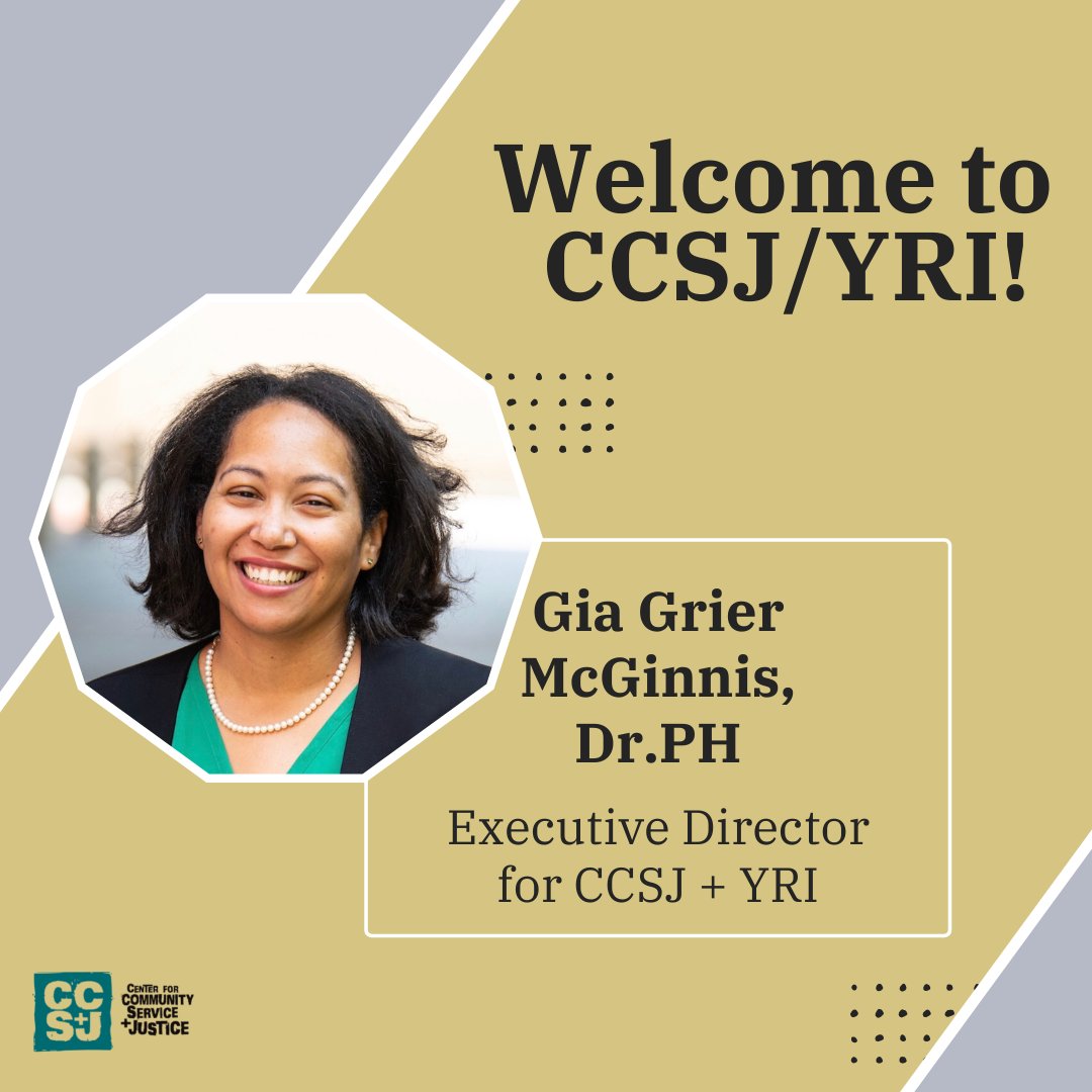 This week, CCSJ and the York Road Initiative (<a href="/loyolayri/">York Road Initiative</a>) are excited to welcome Gia Grier McGinnis, Dr. PH. (she/her) as the new Executive Director for CCSJ + YRI!

<a href="/LoyolaMaryland/">Loyola University Maryland</a> #LoyolaMD #LoyolaMaryland #LoyolaLovesBaltimore
