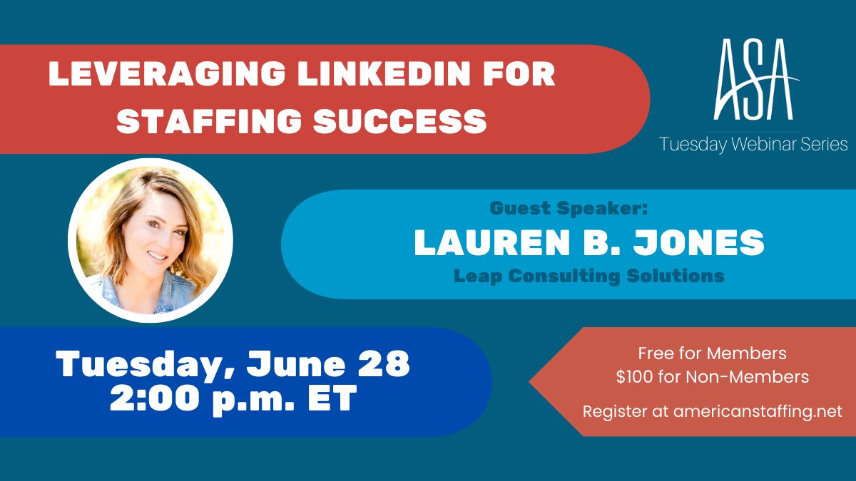 American Staffing Association on Twitter "Tune in at 2 p.m. ET