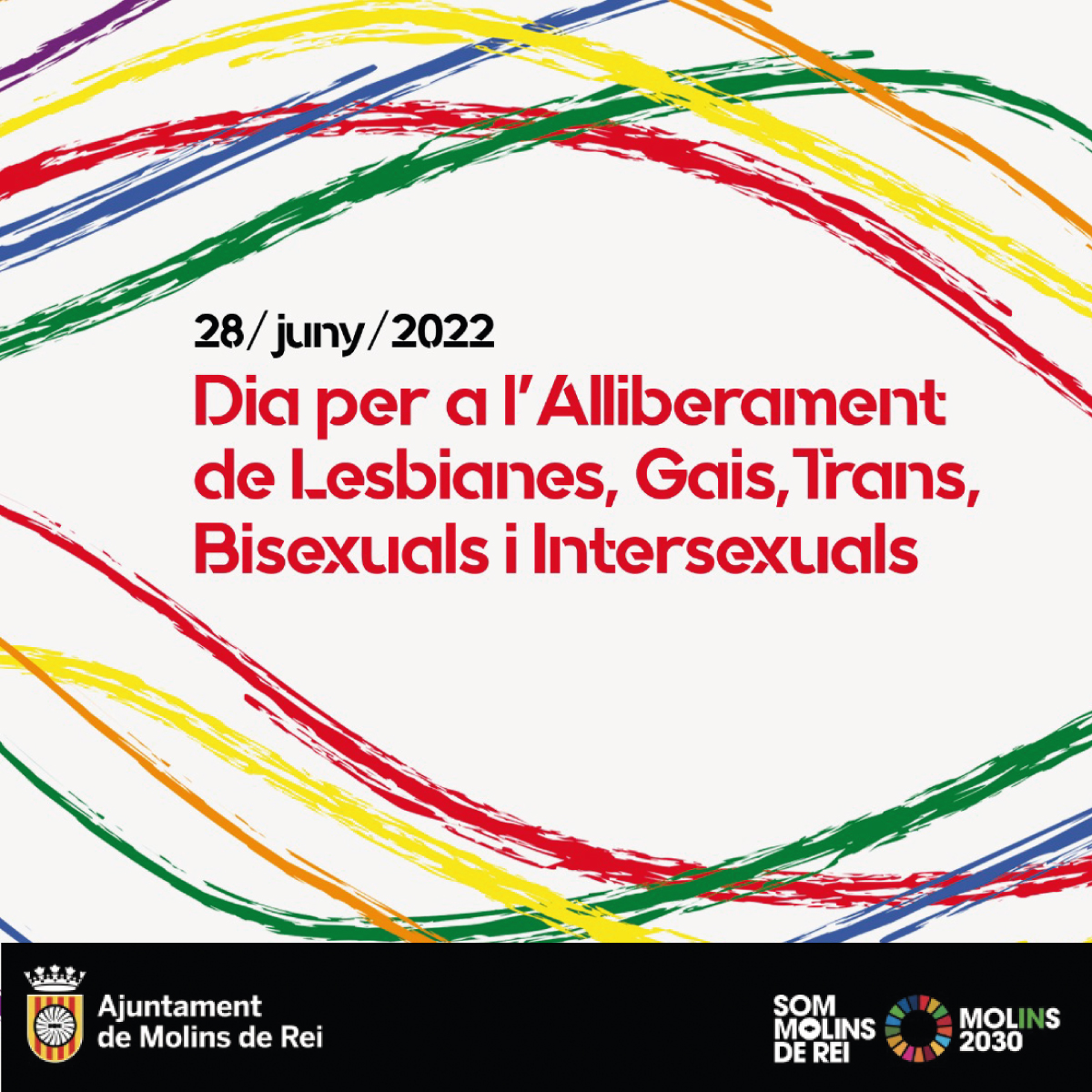 🌈 Demà, 28 de juny, se celebra el Dia per a l'Alliberament #LGTBI

Per aquest motiu, us esperem demà a la lectura del manifest institucional! <a href="/rainbowmolins/">RAINBOW MOLINS</a> 

📆28/06
🕖19 h
📍Pl.Catalunya

#SomMolinsDeRei
<a href="/rainbowmolins/">RAINBOW MOLINS</a>