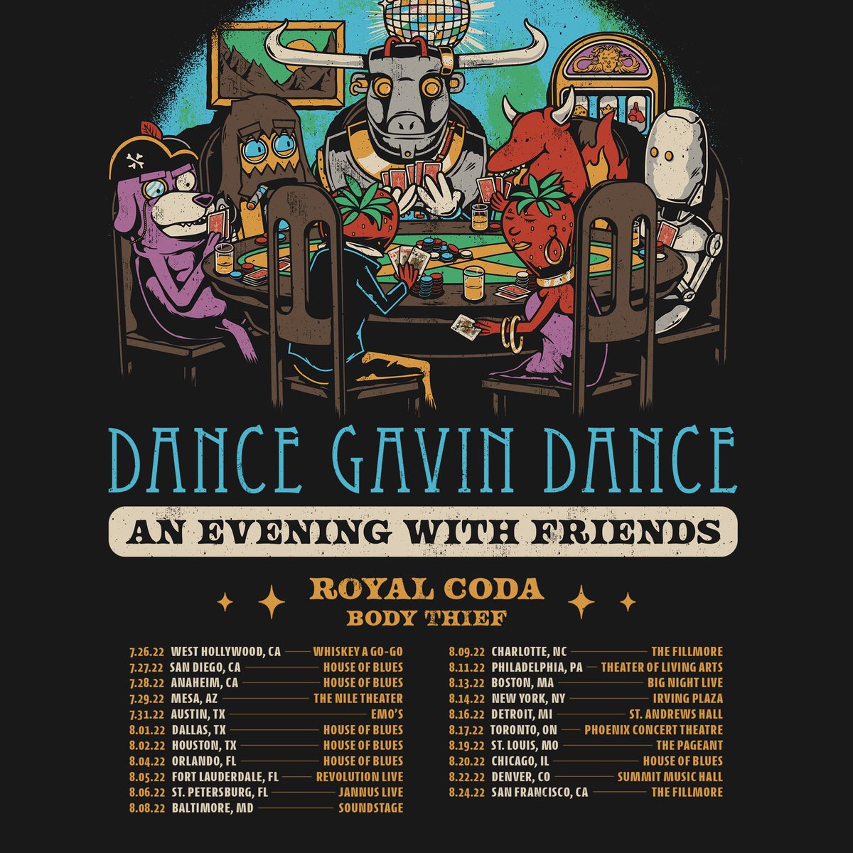 DGDtheband's tweet photo. We are pleased to announce our exciting US headlining tour, ‘An Evening With Friends,’ with special guests @RoyalCoda and @BodyThiefband. https://t.co/i5vN8R87Qt