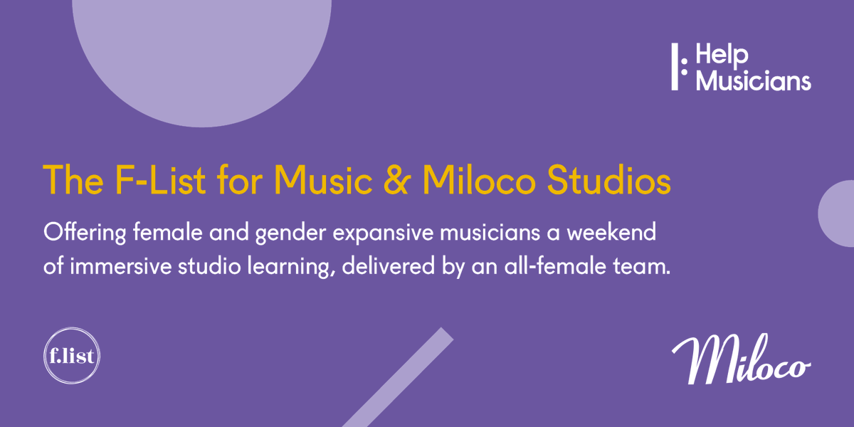 Are you a female or gender expansive music creator wanting to retain creative control over your music? 
We’ve partnered with <a href="/theflistmusic/">The F-List for Music</a> &amp; <a href="/milocostudios/">Miloco Studios</a> to offer you the opportunity to work with an all-female team to develop your knowledge and skills in a professional studio.