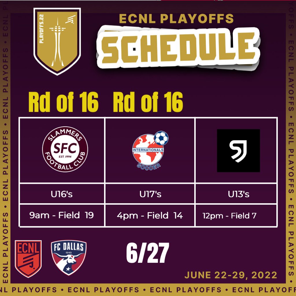 Good luck to our @06_fcd_ecnl and @fcdallas05ecnl teams who play in their Round of 16 games today looking to lock in a place at ECNL Nationals in VA! Also, good luck to our @fcd09gecnl who will finish out group play today. let's GO!!! #DTID