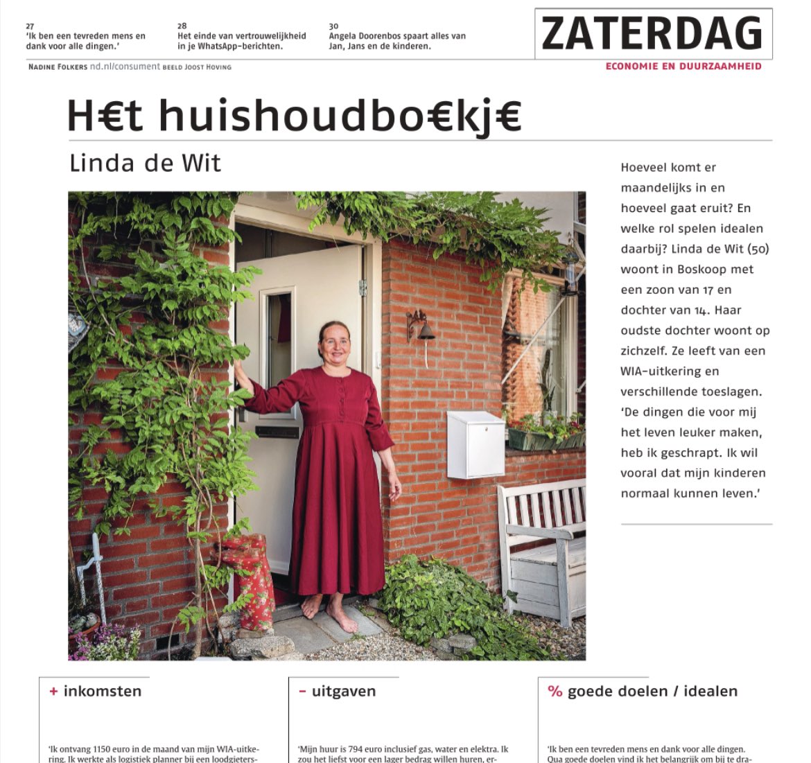 Het <a href="/ndnl/">Nederlands Dagblad</a> heeft een prachtige en inzichtgevende rubriek: het huishoudboekje. We zoeken interviewkandidaten die willen vertellen hoeveel geld er binnenkomt, wat eruit gaat én waar naartoe. Doe mee! Stuur mij een dm of mail redactie@nd.nl.