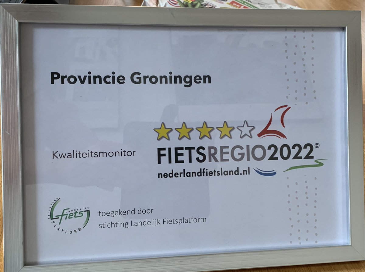 MirjamWulfse's tweet photo. 4 sterren ( van de 5) hebben we gekregen voor recreatieve fietsroutes in @provgroningen ! Kwaliteit van het aanbod ,ervaringen van fietsers en ontsluiting voor recreatie waren aandachtspunten van het @Fietsplatform . Dank daarvoor! https://t.co/nb7ZNzEZB9