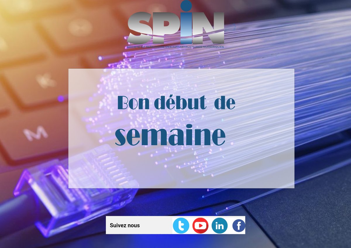 // Réduire La Fracture Numérique //
Société de Patrimoine des Infrastructures Numériques (SPIN)
✅ Bon début de semaine à vous 🌷
➡ #FibreOptique #spingabon #Gabon