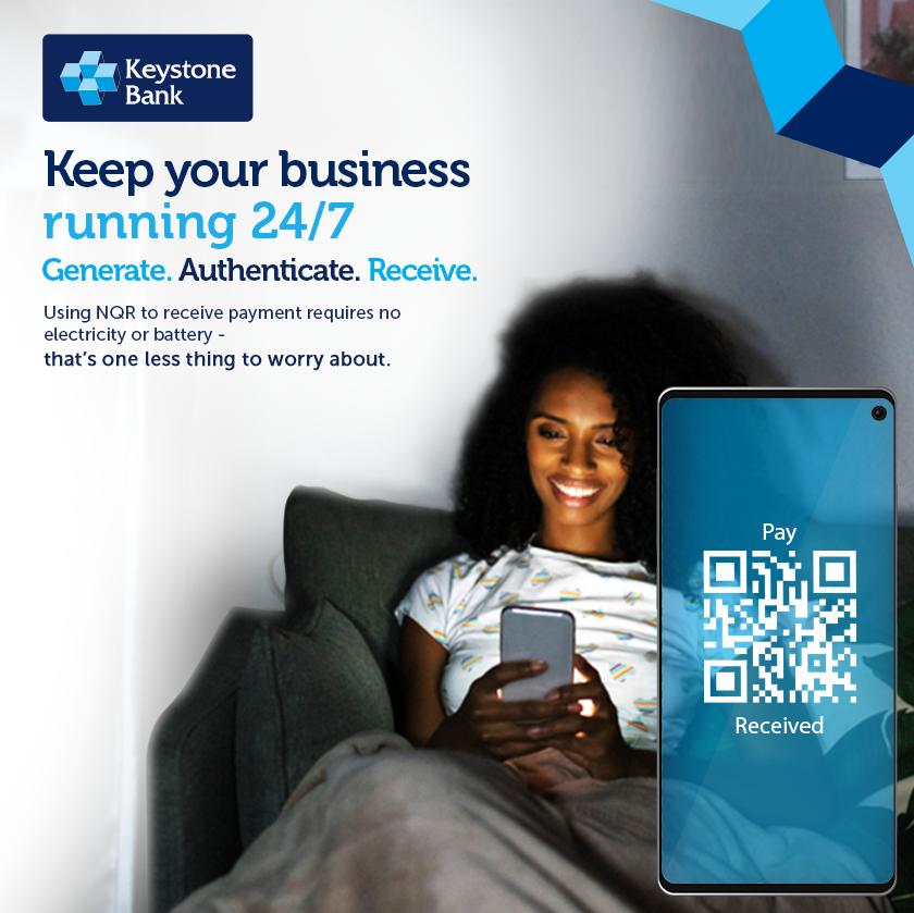 keystonebankng's tweet photo. With just your phone and NQR code, you can run your business 24 hours a day.

Download KeyMobile to start using now.

#KeystoneBants
#MobileBankingWithKeystone https://t.co/VcxQLhJclK
